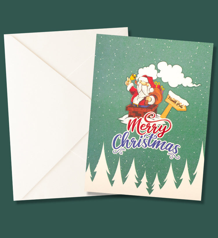 Merry Christmas Pop Up Card with Santa Claus
