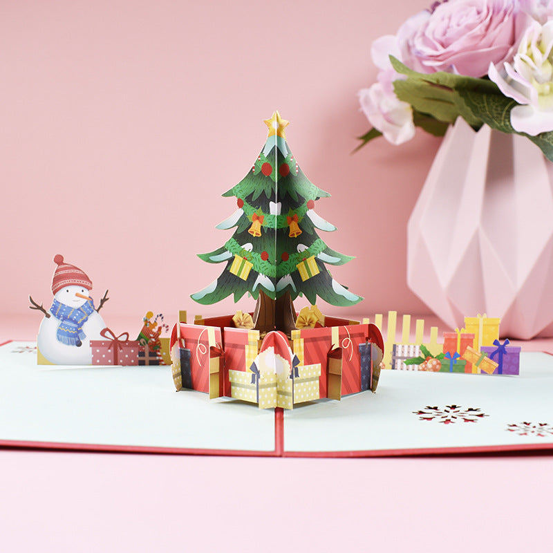Christmas Pop Up Card with Gifts Under Xmas Tree
