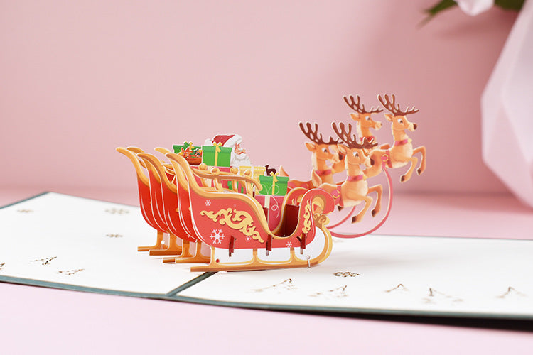 Christmas Pop Up Card - Santa in Sleigh