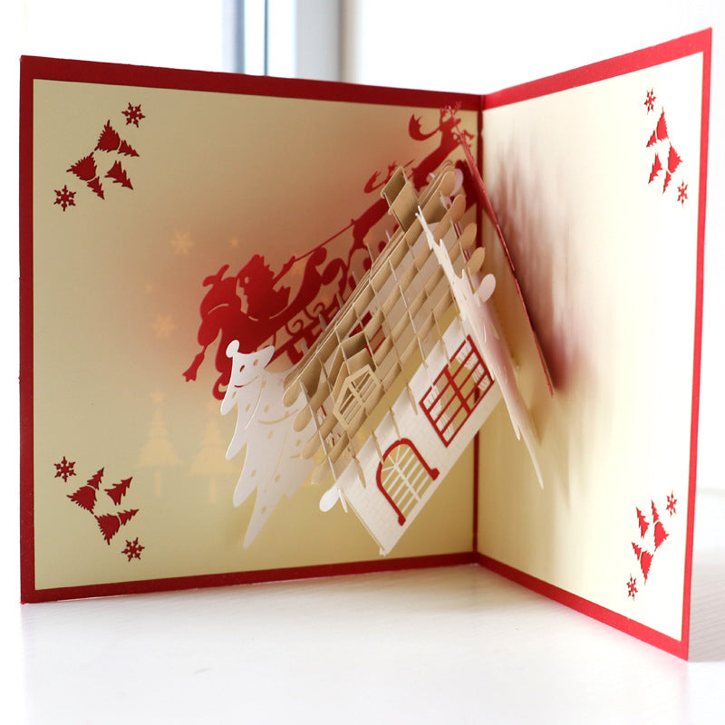 Christmas Pop Up Card | Snowy House | Hut | Xmas | 3D Card | Greeting Card