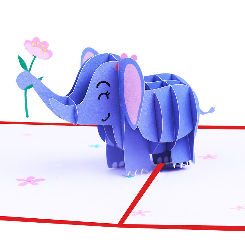 Little Elephant Pop Up Card | 3D Card | Baby Birthday | Greeting Card | Animal | 3 Styles