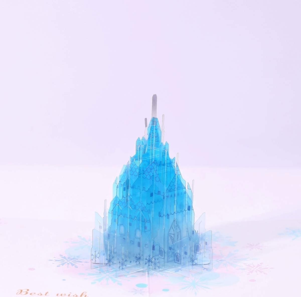 Blue Crystal Castle Pop Up Card - Best Wishes - Q&T 3D Cards and Envelopes