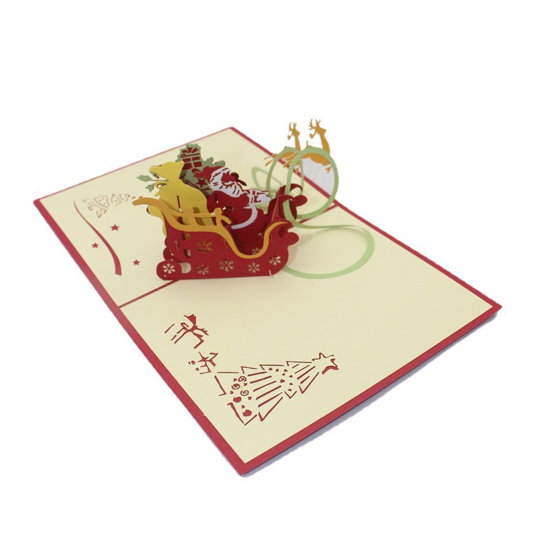 Santa in Sleigh Christmas Pop Up Card