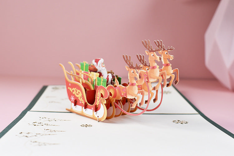 Christmas Pop Up Card - Santa in Sleigh
