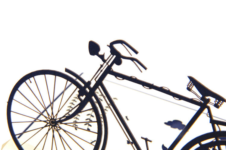 Navy Blue Bicycle Pop Up Card