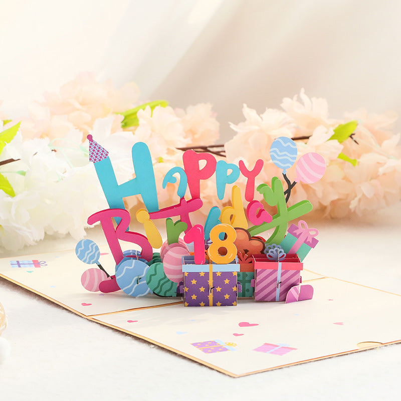 Birthday Pop Up Card with Optional Year Numbers