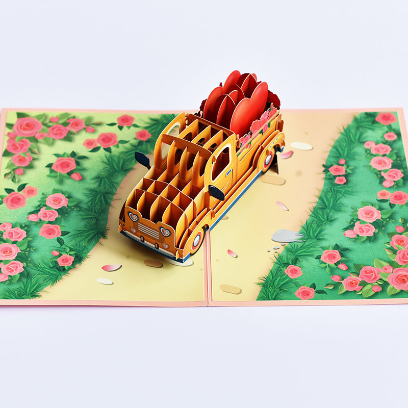 Love Truck Pop Up Card | Wedding Card | Valentines Day | Anniversary | Birtdhay | Greeting Card