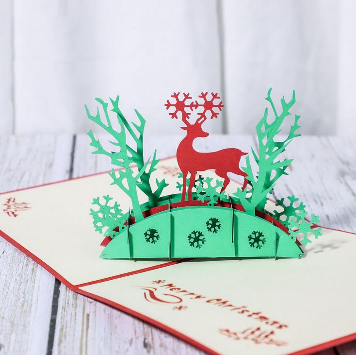 Christmas Card - Reindeer In The Woods