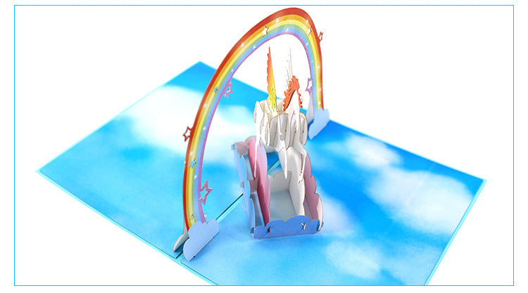 Rainbow Wings Unicorn Pop Up Card