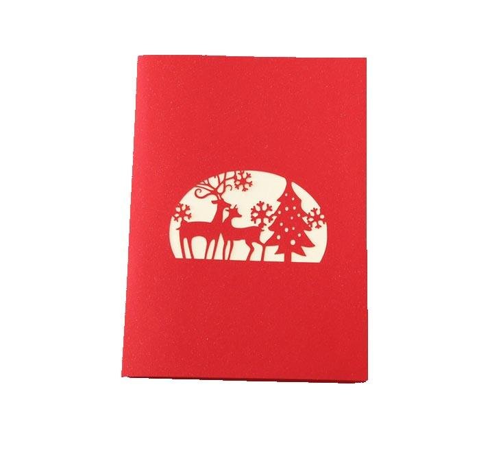 Christmas Card - Red Reindeer Pop Up - Q&T 3D Cards and Envelopes