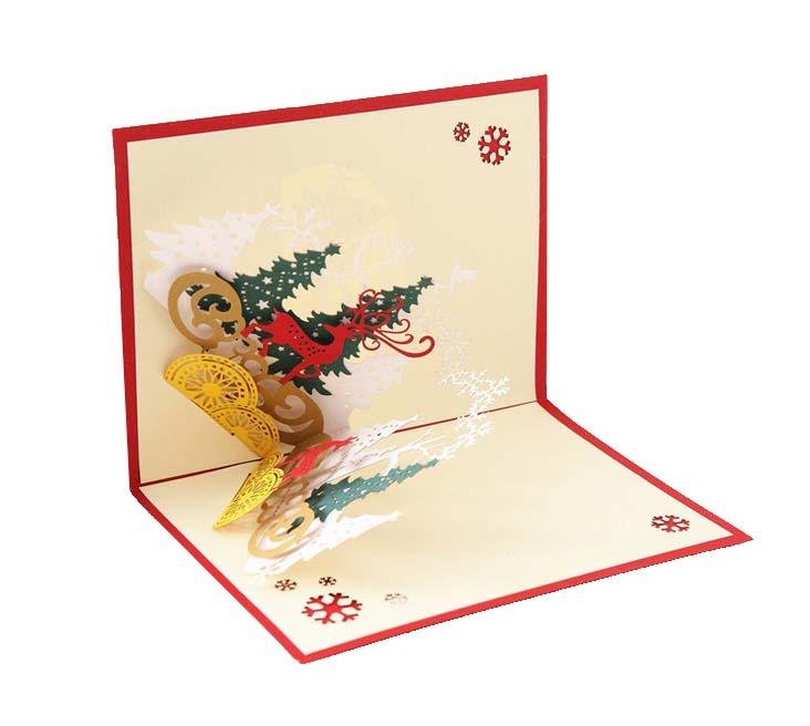 Christmas Card - Red Reindeer Pop Up - Q&T 3D Cards and Envelopes