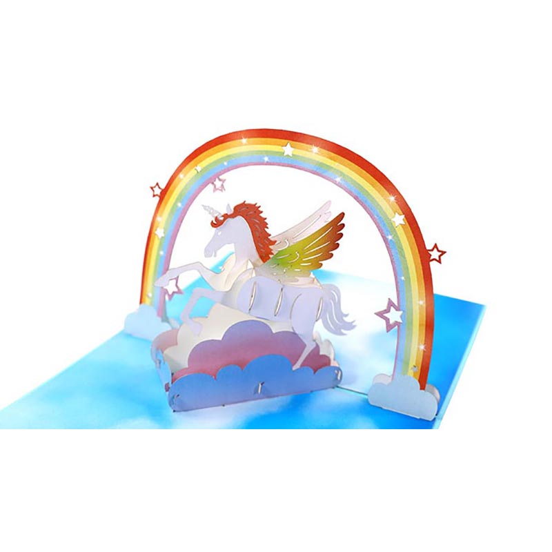 Rainbow Wings Unicorn Pop Up Card