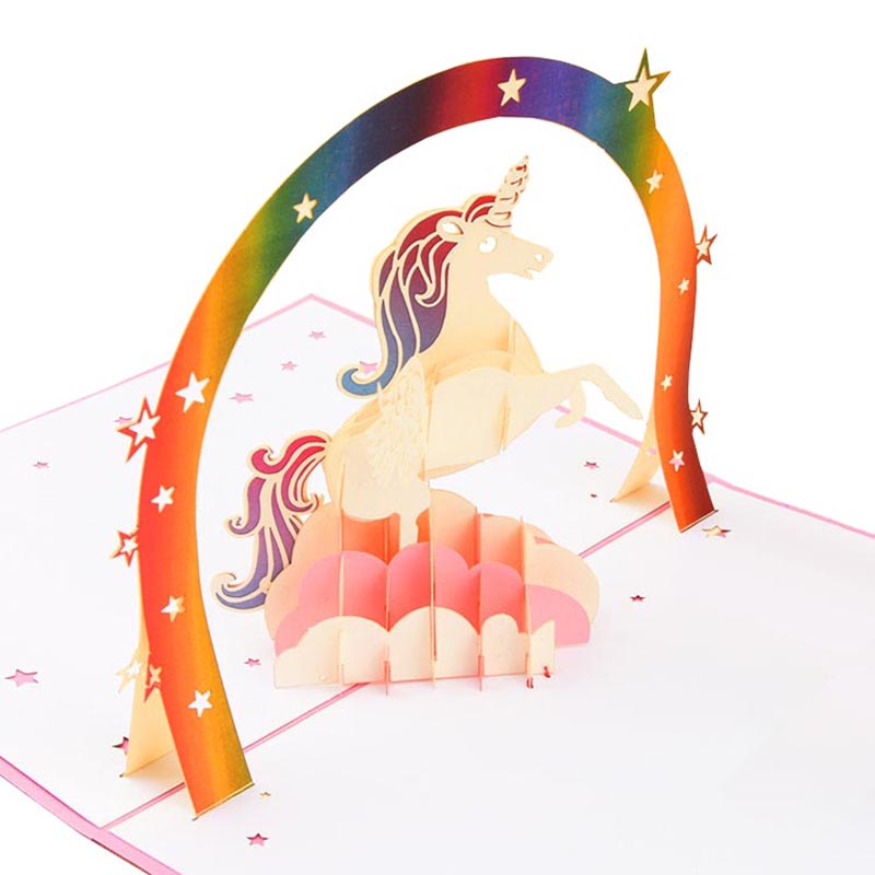 Pink Unicorn Pop Up Card