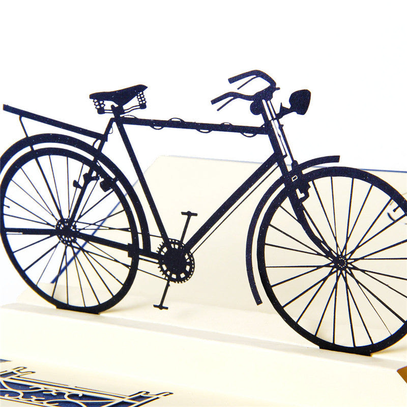 Navy Blue Bicycle Pop Up Card