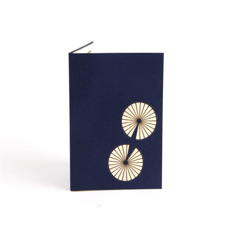 Navy Blue Bicycle Pop Up Card