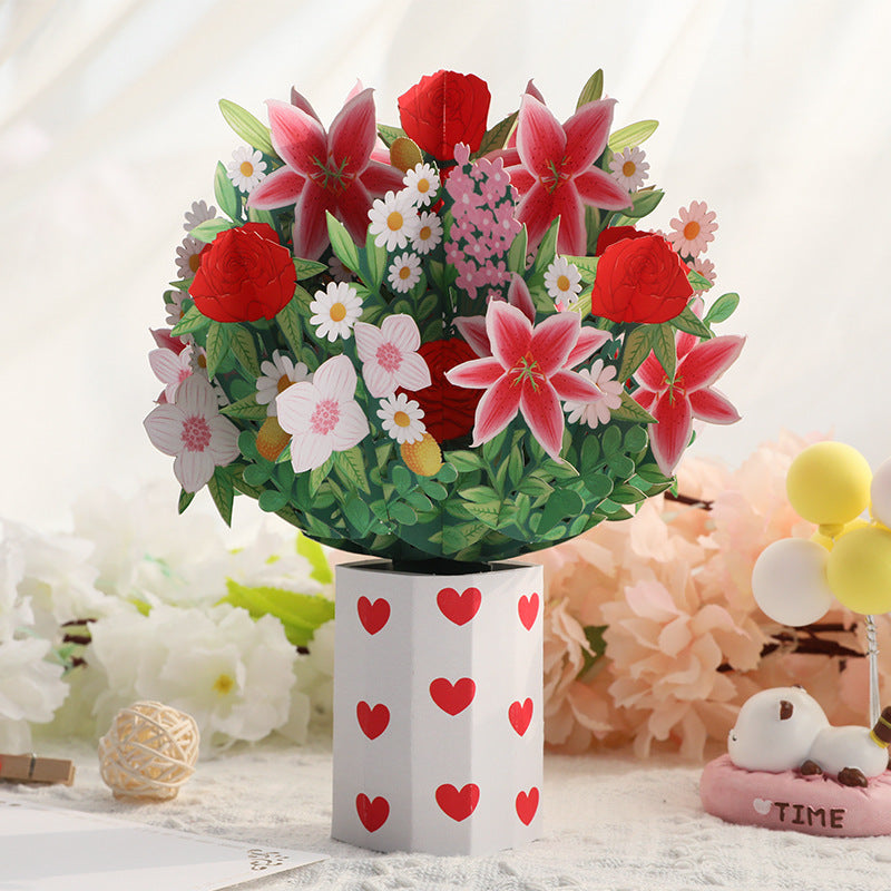 Colourful Standing Bouquet Pop Up Card - 4 Styles
