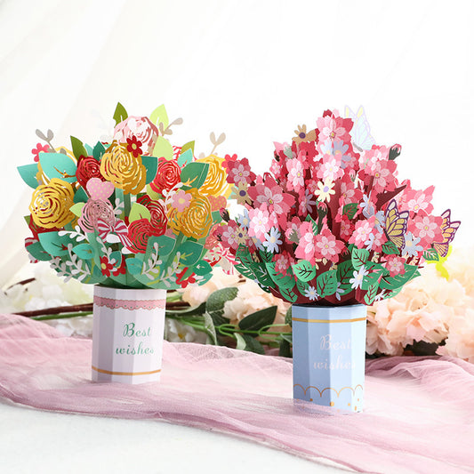 Colourful Lilies or Sunflowers Pop Up Card | Birthday | Wedding | Greeting Card | Valentines Day Card | Engagement Gift | Mothers Day Card