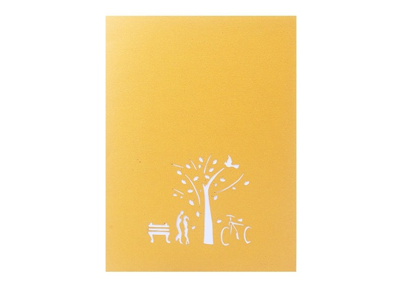 Couple Under Ginkgo Tree Pop Up Card