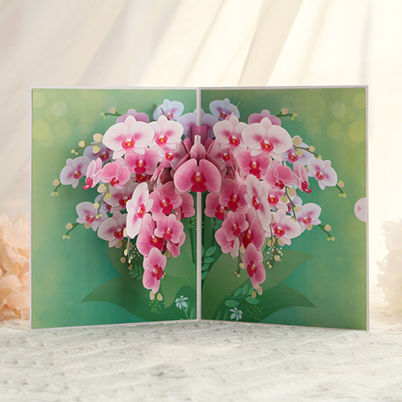 Phalaenopsis Orchid Pop Up Card | 3D Card | Mothers Day | Birthday Gift | Valentines Day | Greeting Card | Pink Flowers | Bloom