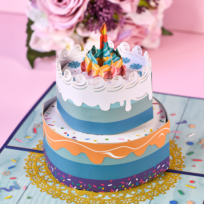 Colourful Birthday Cake Pop Up Card