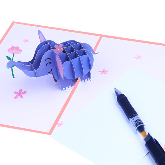 Little Elephant Pop Up Card | 3D Card | Baby Birthday | Greeting Card | Animal | 3 Styles