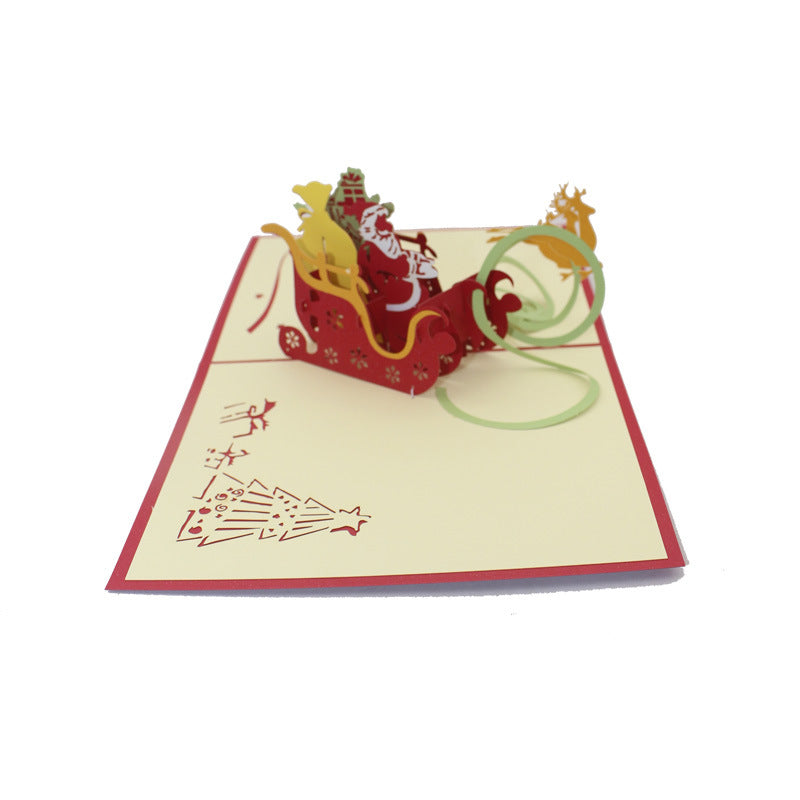 Santa in Sleigh Christmas Pop Up Card