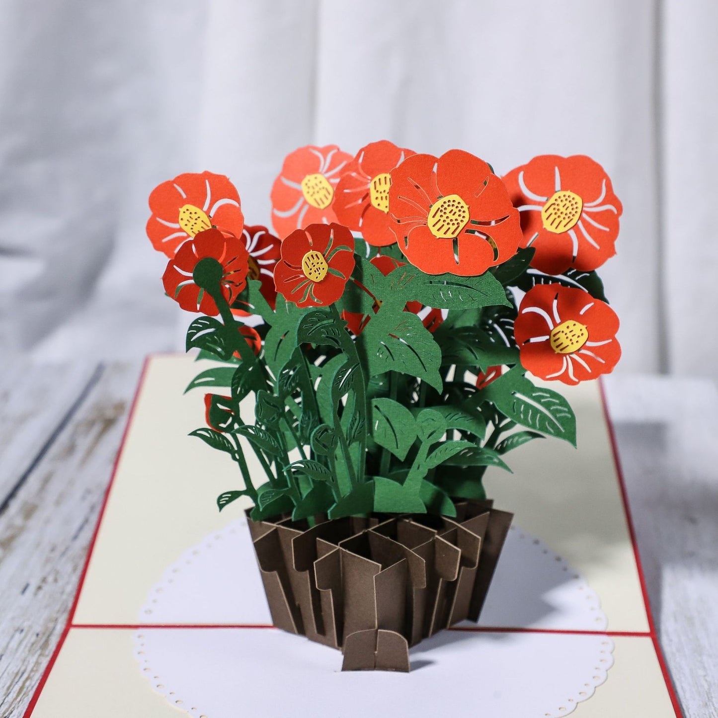 Camellia Flowers Pop Up Card