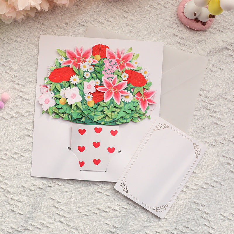 Colourful Standing Bouquet Pop Up Card - 4 Styles