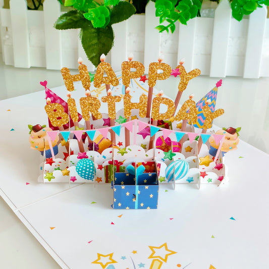 Colourful Birthday Pop Up Card, Birthday Card, 3D Card | Greeting Card | Gift