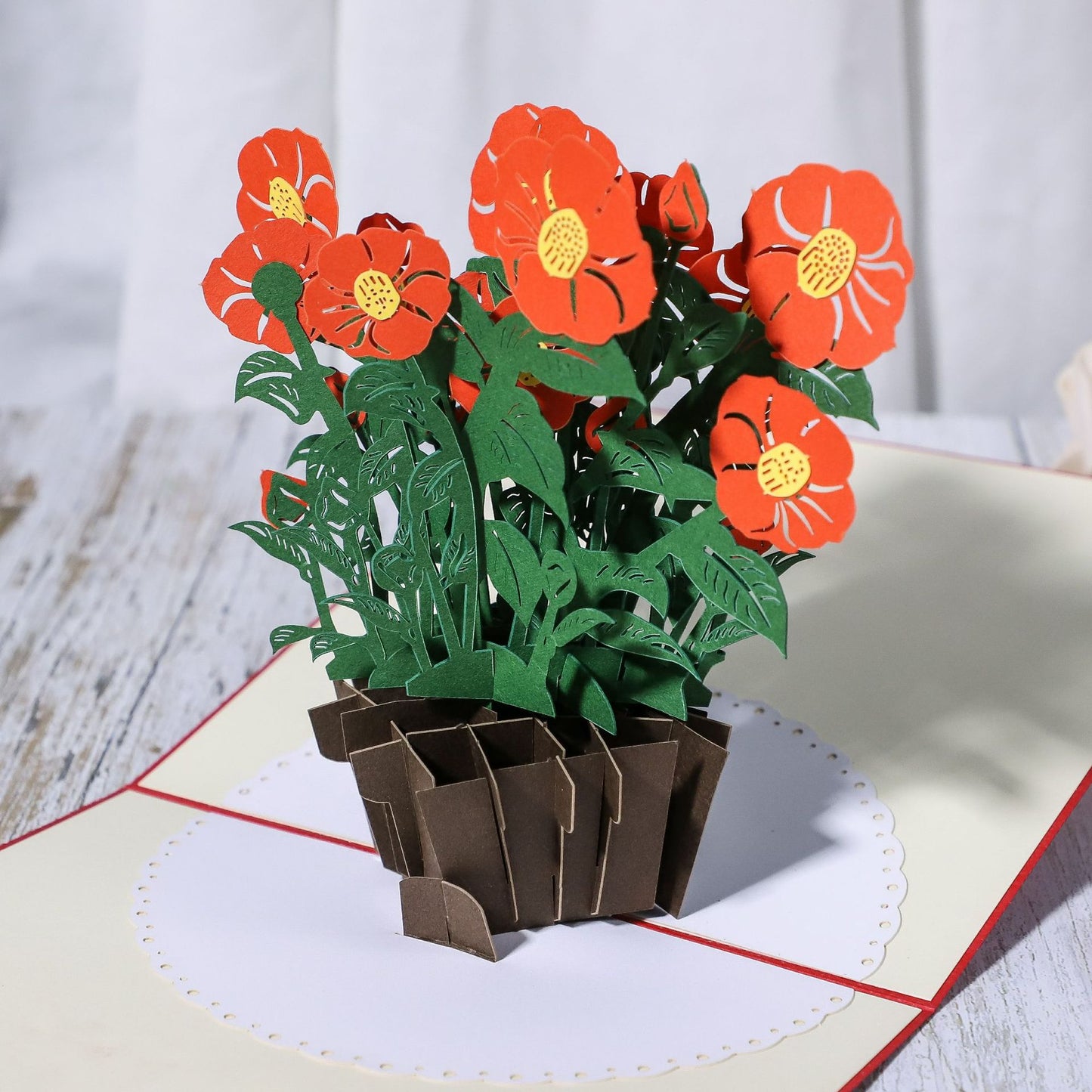 Camellia Flowers Pop Up Card