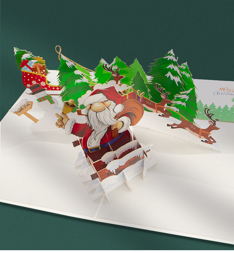 Merry Christmas Pop Up Card with Santa Claus