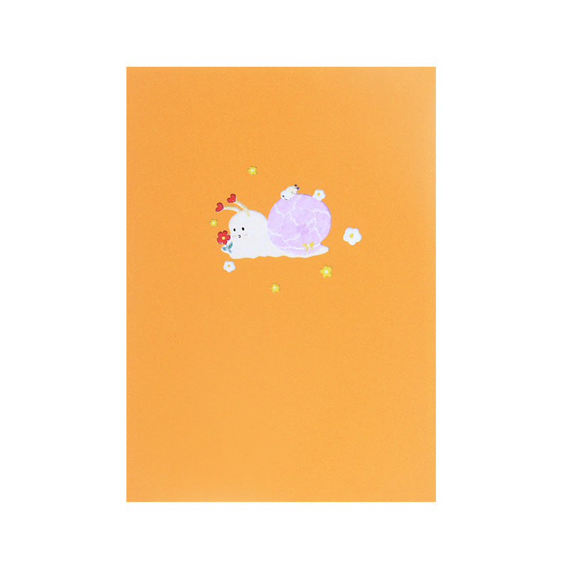Baby Snail Pop Up Card | 3D Card | Birthday | First Birthday | Child Painiting Style
