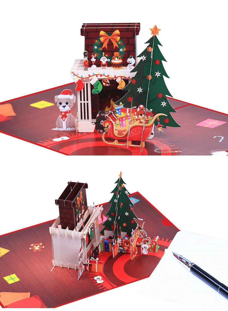 Christmas Pop Up Card with Fireplace | 3D Card 