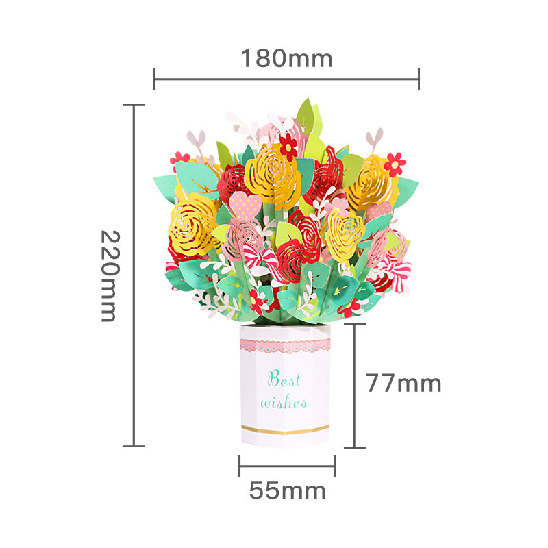 Colourful Lilies or Sunflowers Pop Up Card | Birthday | Wedding | Greeting Card | Valentines Day Card | Engagement Gift | Mothers Day Card