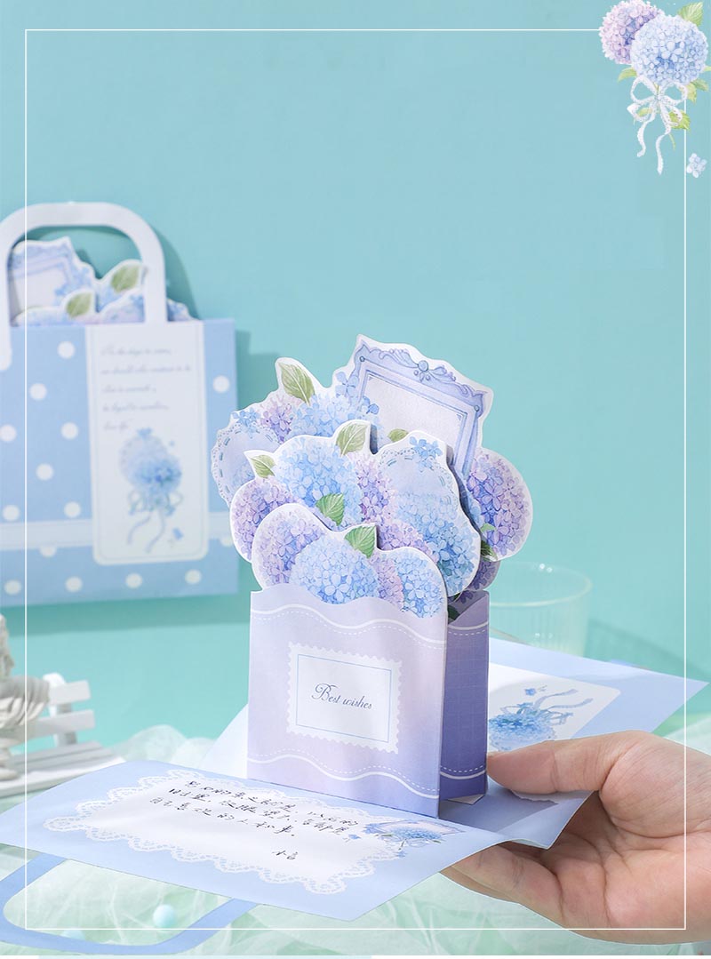 Especially For You Blue Flower Basket Pop Up Card