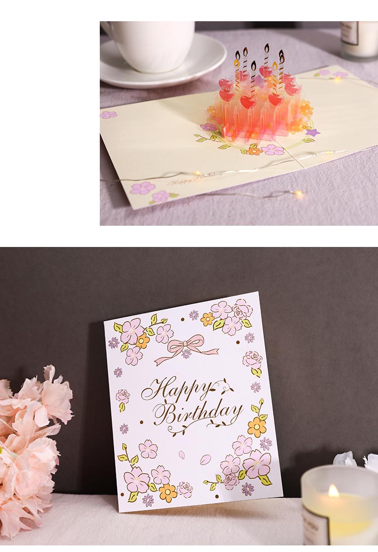 Orange Crystal Cake - Birthday Pop Up Card