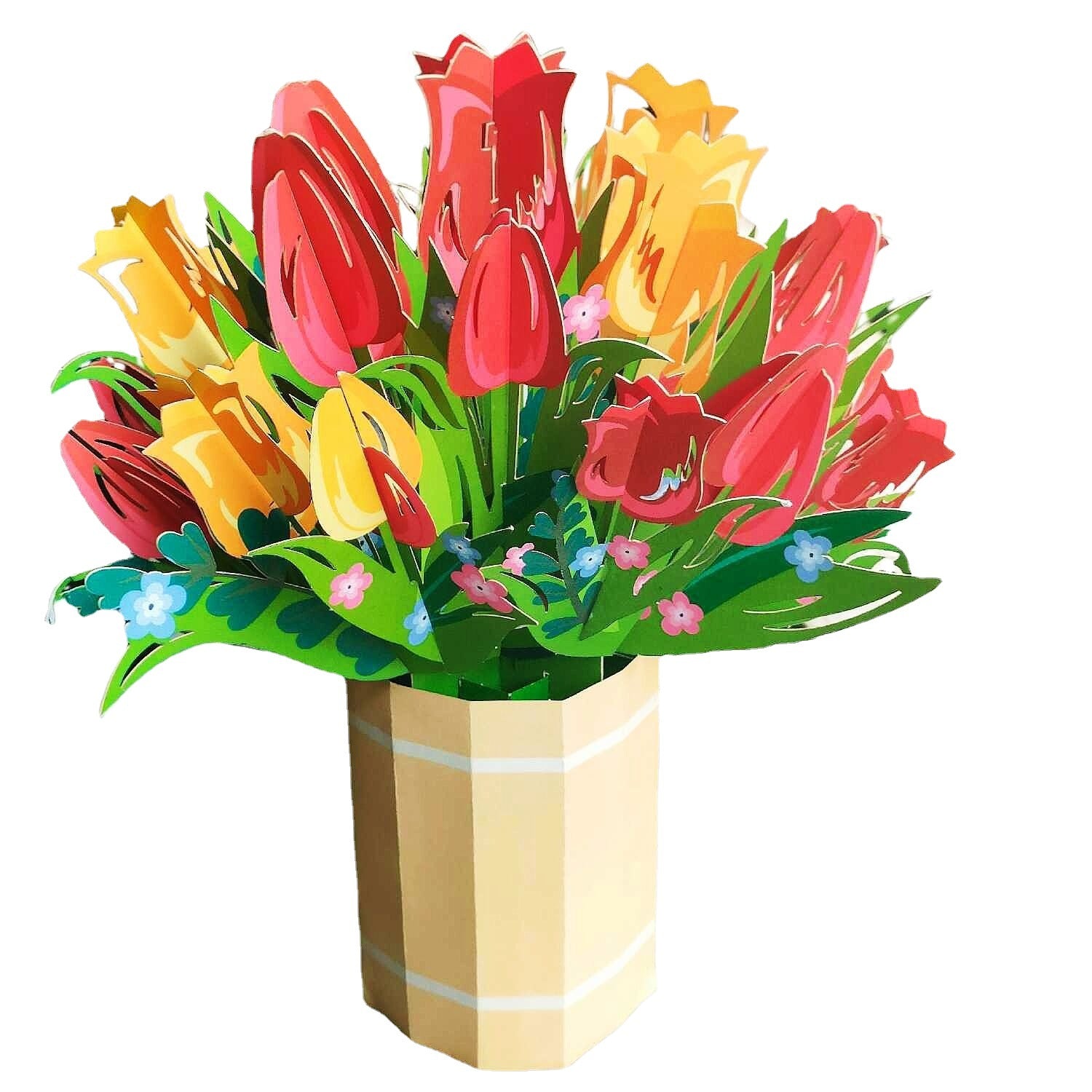 Colourful Standing Bouquet Pop Up Card - 4 Styles