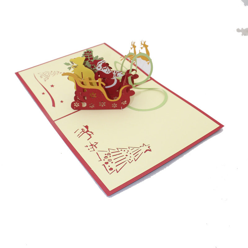 Santa in Sleigh Christmas Pop Up Card