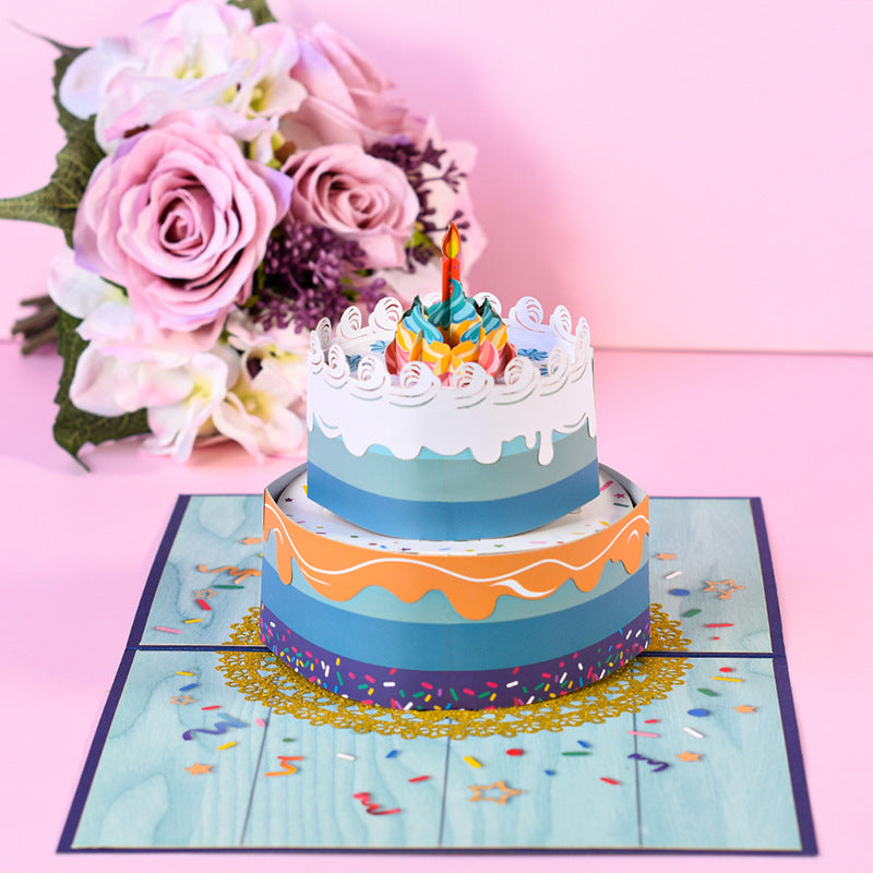 Colourful Birthday Cake Pop Up Card