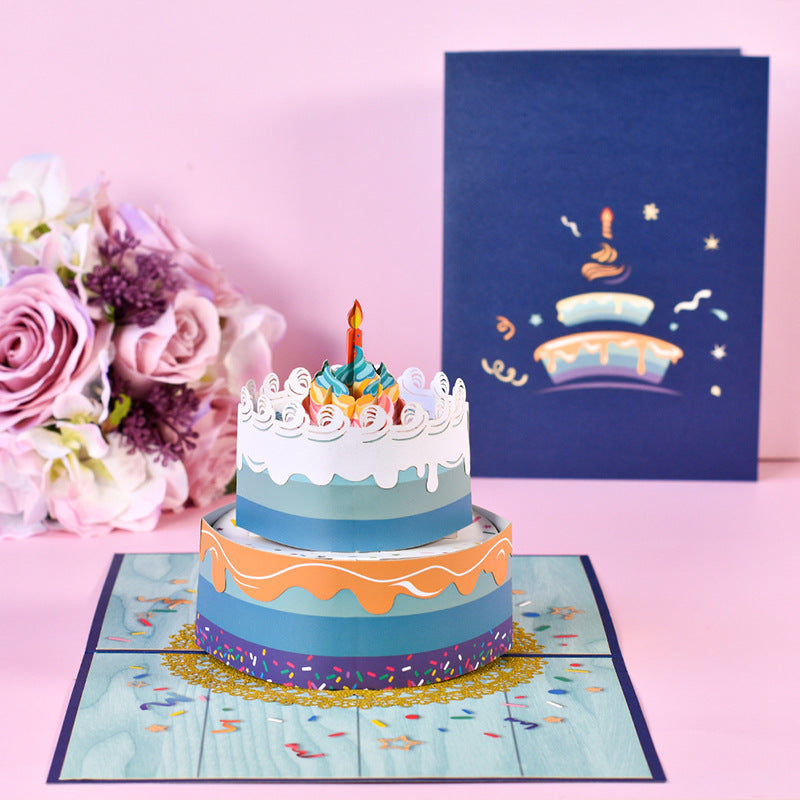 Colourful Birthday Cake Pop Up Card
