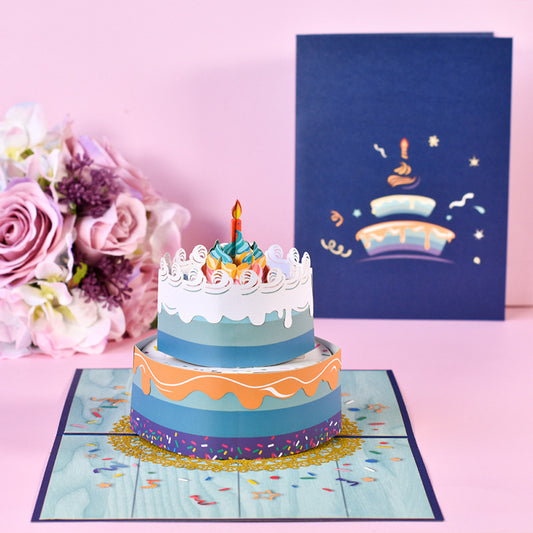 Colourful Birthday Cake Pop Up Card