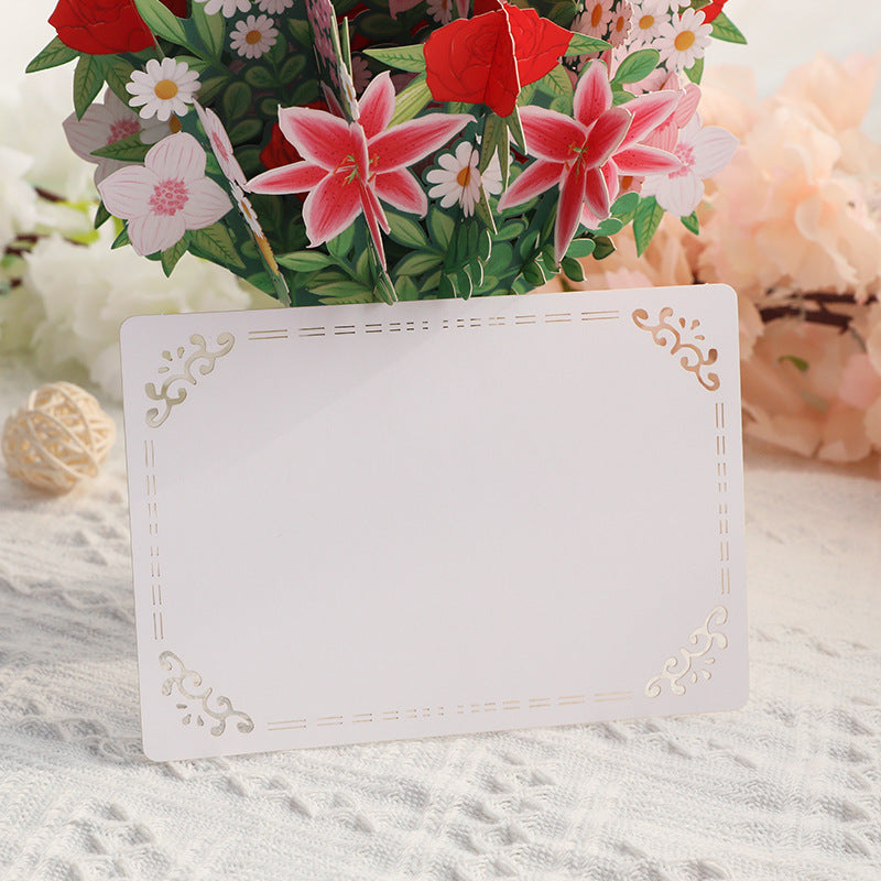 Colourful Standing Bouquet Pop Up Card - 4 Styles