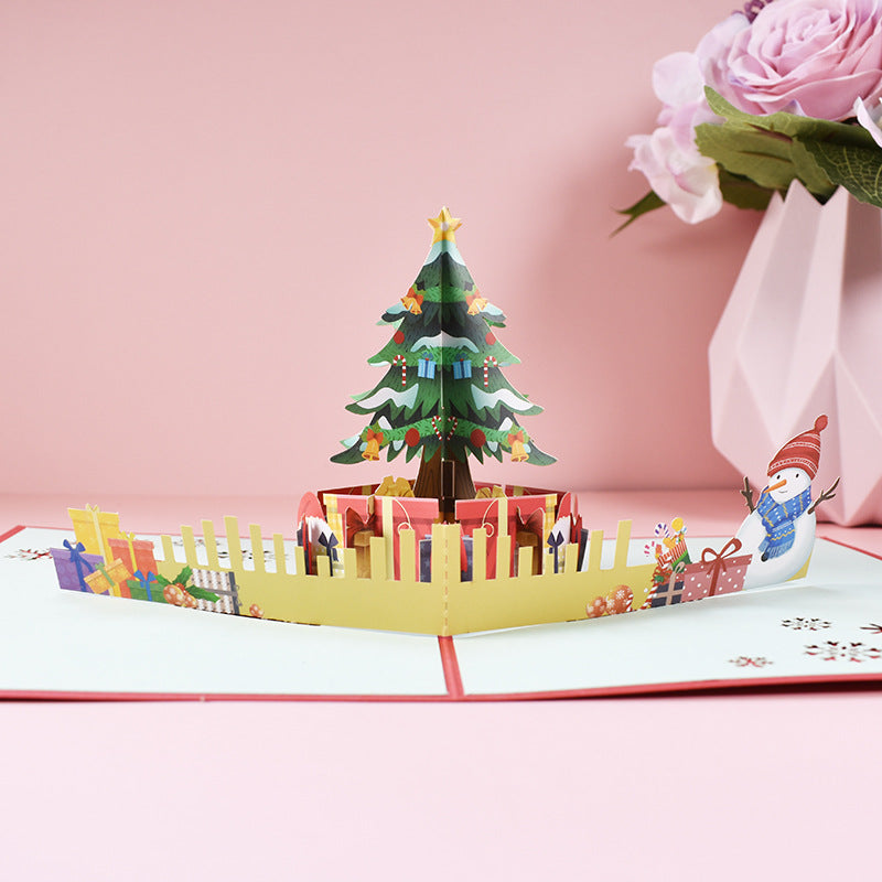 Christmas Pop Up Card with Gifts Under Xmas Tree