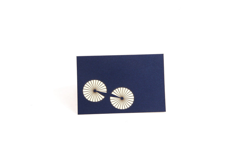 Navy Blue Bicycle Pop Up Card