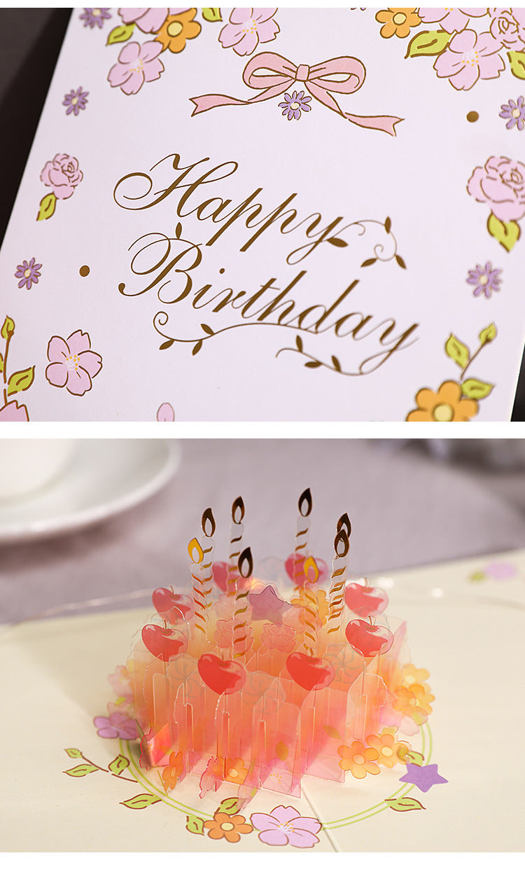 Orange Crystal Cake - Birthday Pop Up Card