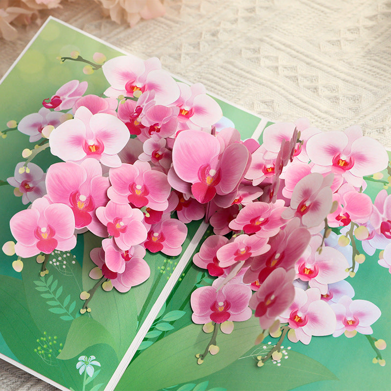 Phalaenopsis Orchid Pop Up Card | 3D Card | Mothers Day | Birthday Gift | Valentines Day | Greeting Card | Pink Flowers | Bloom