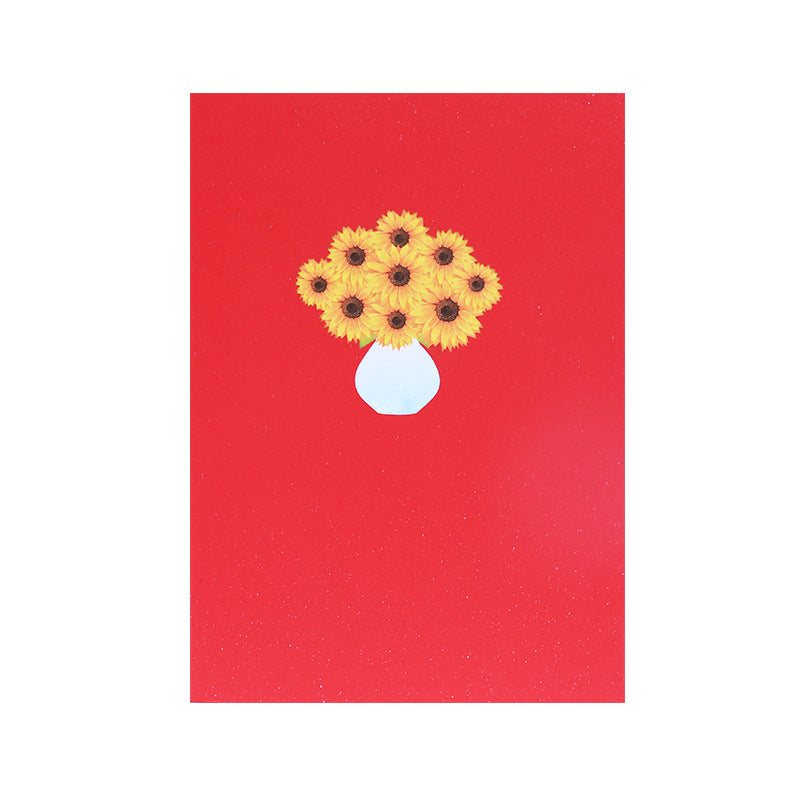 Sunflower Bouquet Pop Up Card, Birthday, Wedding, Greeting Card | Valentines Day Card