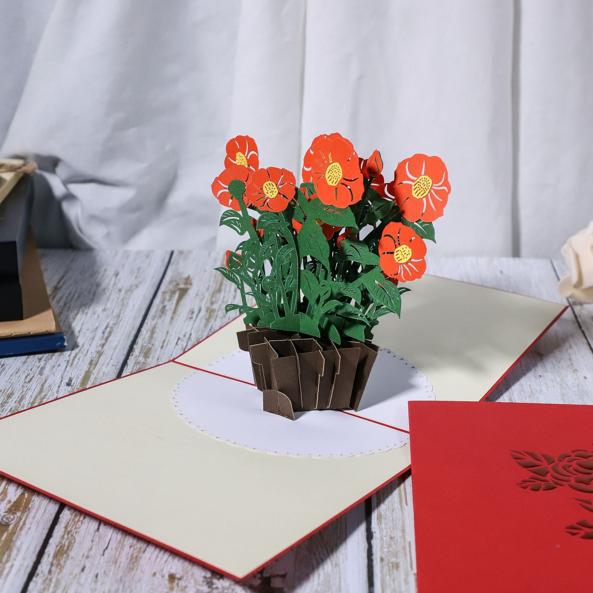 Camellia Flowers Pop Up Card