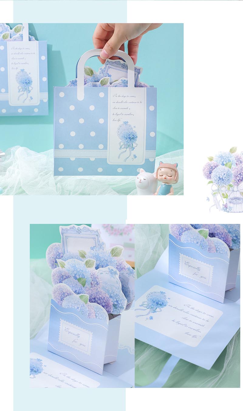 Especially For You Blue Flower Basket Pop Up Card
