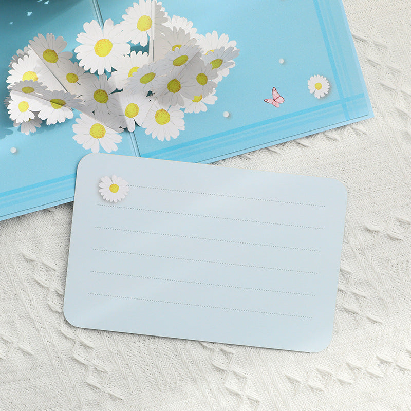 Daisy Bouquet Pop Up Card in Blue | 3D Card | Mothers Day Card